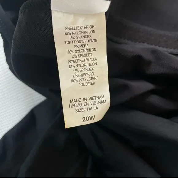 Longitude Women’s Black Lace Design Bathing Suit Style RW24100 Women’s Size 20W - Picture 8 of 9